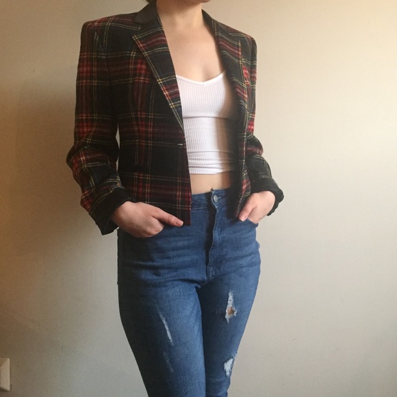 Vintage Jackets & Blazers - Wool Plaid Blazer